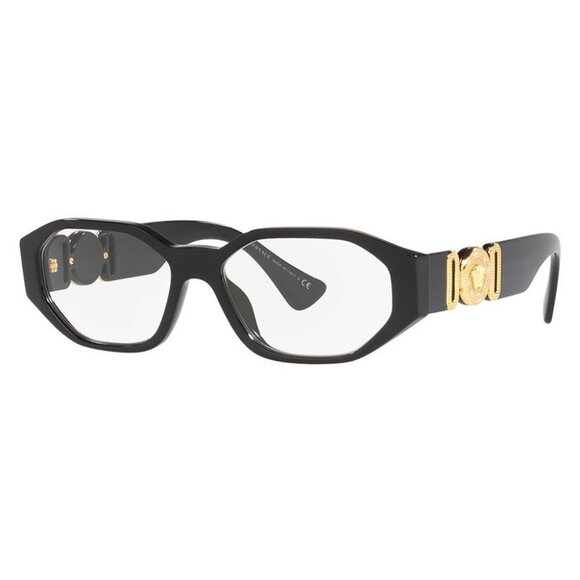 NWT VERSACE EYEGLASSES UNISEX BLACK SQUARE EYEWEAR VERSACE